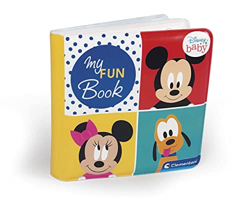 Clementoni Divertido Disney Baby My Fun Book-Libro Neonati, Gioco Bambini 6 Mesi, Libricino Impermeabile Ideale Per Bagnetto, 100% Lavabile In Lavatri
