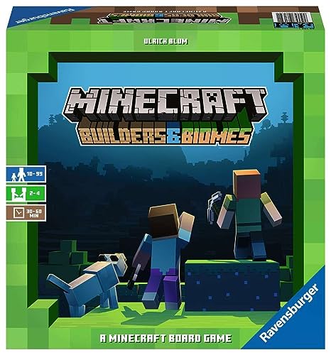 Ravensburger - Minecraft Builders & Biomes, Versione Italiana, Gioco Da Tavolo Strategico, 2-4 Giocatori, 10+ Anni