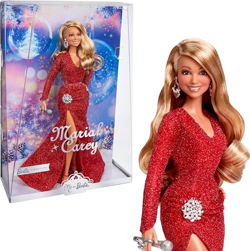 Barbie Signature - Mariah Carey, Bambola Da Collezione Con Scintillante Abito Rosso E Ricci Glamour, Accessori Argentati E Tacchi Rossi Abbinati, Gioc