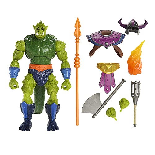 Masters Of The Universe Masterverse - Personaggio Whiplash New Eternia, Action Figure Deluxe Da 21 Cm Con Accessori Da Combattimento E 30 Punti Di Art