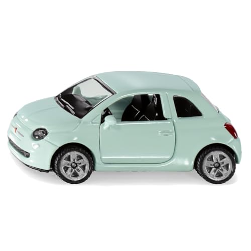 Siku 1453, Fiat 500, Auto Giocattolo Per Bambini, Metallo E Plastica, Verde Menta, Ruote In Gomma