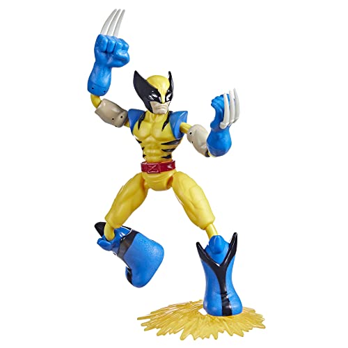 Marvel Hasbro Avengers Bend And Flex Missions, Action Figure Di Wolverine Fire Mission, Giocattolo Pieghevole In Scala Da 15 Cm, Giocattoli Dai 4 Anni