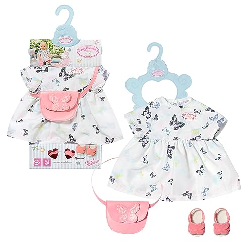 Baby Annabell Deluxe Butterfly Dress - To Fit 43Cm Dolls - Deluxe Set Includes Beautiful Dress, Bag, Sandals And Clothes Hanger - Suitable For Childre