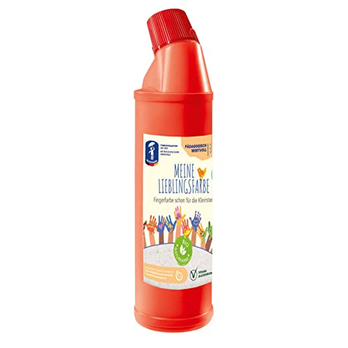 Feuchtmann 633.0658-4-My Favorite Paint, Pittura A Dita In Bottiglia, Circa 900 G Di Vernice Di Alta Qualità In Rosso, Per Bambini A Partire Dai 2 Ann