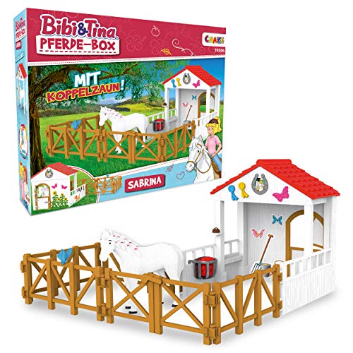 Craze Blocksberg Bibi E Tina Giocattolo Playset Box Per Cavalli Sabrina Play Figure Compresi Accessori Farm Horse Toys Regalo Per Ragazze 19306, Multi