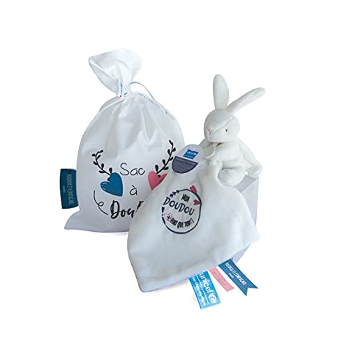 Doudou Et Compagnie Doudou Plus Fort Che Tutto E Il Suo Sacco Per I Suoi Peluche, Colore Bianco, Dc3715
