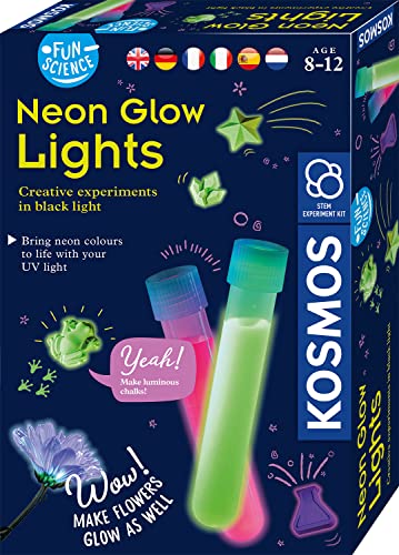 Tamigi & Kosmos 7616830 Tamigi E Kosmos| Multi-Lingue| Neon Glow Lights| Fun Science| Kit Di Esperimenti Con Steli | Include Traduzioni In Inglese, Te