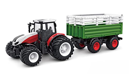Amewi 22601 Rc Trattore Con Camion Bestiame, Suono E Luce, 1:24 Rtr Incl. Telecomando, Batteria, Cavo Di Ricarica