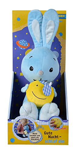 Simba Forma Di Coniglietto Della Buona Notte, 35 Cm, Luce E Suono, In Morbido Peluche, Con Luna Che Illumina E Suona La Ninna Nanna, A Partire Dai Pri
