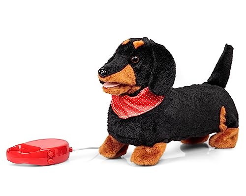 Tobar 35988 - Peluche A Forma Di Teckel Nero E Marrone, Collezione Animigos