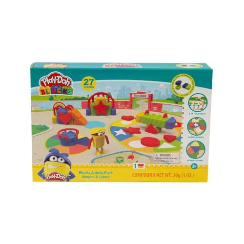 Grandi Giochi Play Doh Blocks, Set Forme E Colori 27 Pezzi Con Costruzioni E Pasta Da Modellare, Pld03000