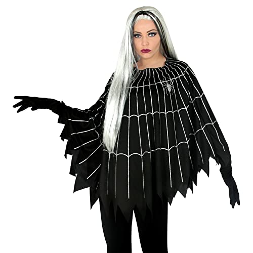 Widmann 48152 48152-Poncho 48152 - Costume Da Ragno E Rete, Poncho, Strega, Feste A Tema, Halloween, Donna, Multicolore, Taglia Unica
