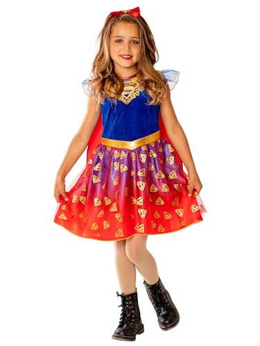 Rubies Deluxe Supergirl Costume Per Ragazze, Vestito, Mantello E Maschera, Ufficiale Dc Comics, Dc Superhero Girl Per Halloween, Natale, Carnevale E C