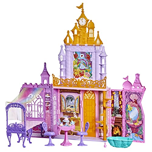Disney Princess Fold 'N Go Celebration Castle, Casa Delle Bambole Pieghevole Con Mobili E Accessori, Giocattolo Per Ragazze Dai 3 Anni In Su