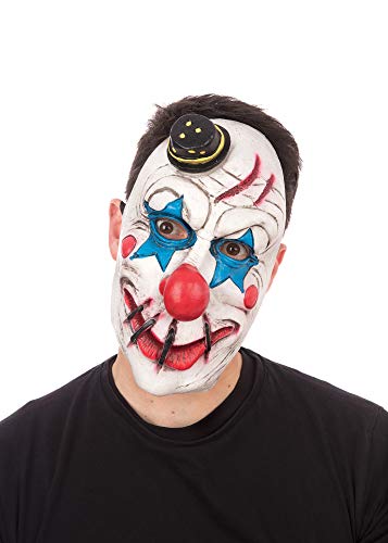 Bristol Novelty Bm578 - Maschera Da Clown, Da Uomo, Donna, Bianco, Blu, Rosso