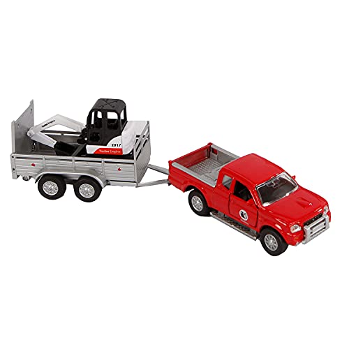 Van Manen 520090 Pick-Up With Trailer (Excavator Accessories Pull Back Drive Colour: Red)