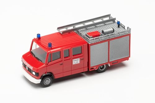Herpa Modello Di Auto Mercedes-Benz T2 Lf 8/6 "Feuerwehr" (Herpa Basic), In Scala 1:87, Pezzo Da Collezione, Modello Tedesco, Statuetta Plastica