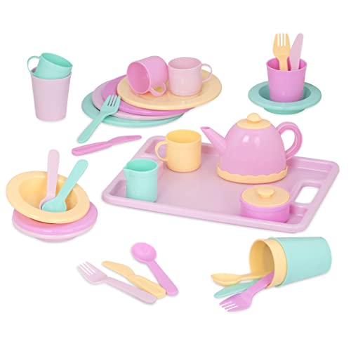 Play Circle - Dishes Wishes - Set Di Stoviglie - Playset Di Piatti E Utensili Per Bambini Da 34 Pezzi - Set Di Cucina Per Finta - 3 Anni +