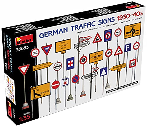 Figura Mignature Tedesco Traffic Signs 1930-40S
