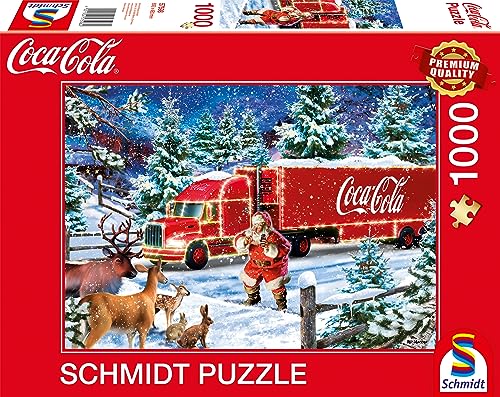 Schmidt Spiele 57598 Coca Cola Christmas-Truck, Puzzle Da 1000 Pezzi