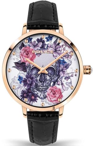 Police Orologio Analogueico Quarzo Donna Con Cinturino In Pelle Pl.16032Msr/01