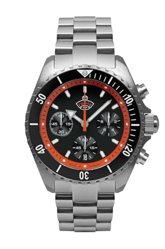 Ruhla Glasbach Cup Hill Cronografo Al Quarzo (43 Mm) Quadrante Nero/Bracciale In Acciaio Inossidabile 4970M2