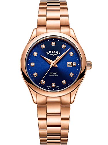 Rotary | Oxford Da Donna | Placcato Pvd Oro Rosa | Quadrante Blu Soleil | Lb05096/05/D