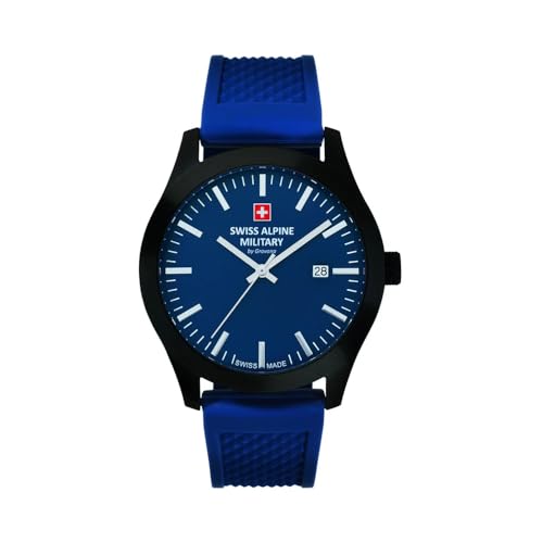 Swiss Alpine Military By Grovana Orologio Da Polso Da Uomo Blu Scuro 7055-1875Sam, Cinghia
