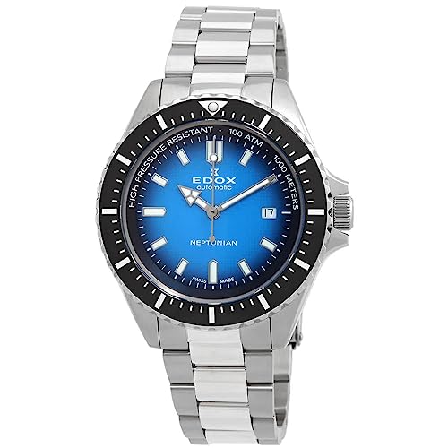 Edox Sky Diver Neptunian Automatico Orologio Uomo Swiss Made 80120 3Nm Buidn Nuovo