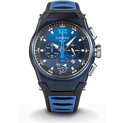 Cronografo Uomo Nuovo Mare Blu Pvd Locman