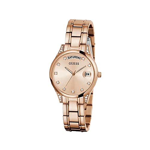 Guess Orologio Analogico Da Donna Con Quadrante Oro-Gw0385L3, Tonalità Oro Rosa, Cinturino