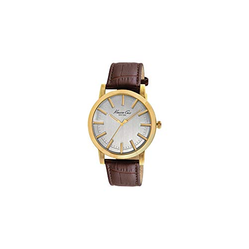 Kenneth Cole Orologio Analogico Al Quarzo Uomo Con Cinturino In Pelle Ikc8043_Plateado