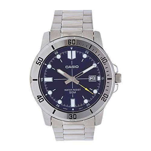 Casio Mtp-Vd01D-2Ev Men'S Enticer Stainless Steel Blue Dial Casual Analog Sporty Watch