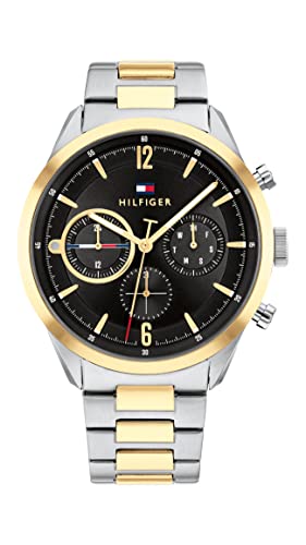 Tommy Hilfiger Orologio Analogico Multifunzione Al Quarzo Da Uomo Con Cinturino In Acciaio Inossidabile Bicolore - 1791944
