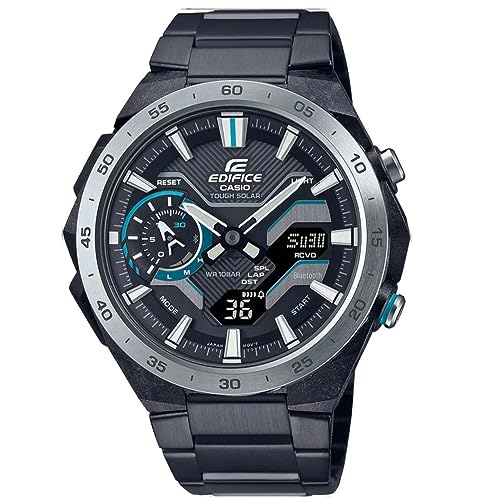 Casio Orologio Analogico-Digitale Al Quarzo Uomo Con Cinturino In Acciaio Inossidabile Ecb-2200Dd-1Aef