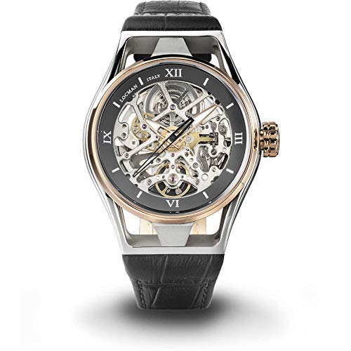 Orologio Uomo Automatico Skeleton Montecristo Rose Nero Locman