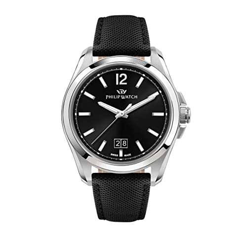 Philip Watch Amalfi Orologio Uomo Tempo E Data In Acciaio, Pelle Naturale - R8251218001