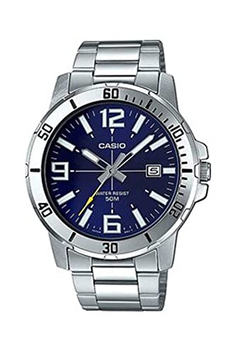 Casio Mtp-Vd01D-2Bv Men'S Enticer Stainless Steel Blue Dial Casual Analog Sporty Watch