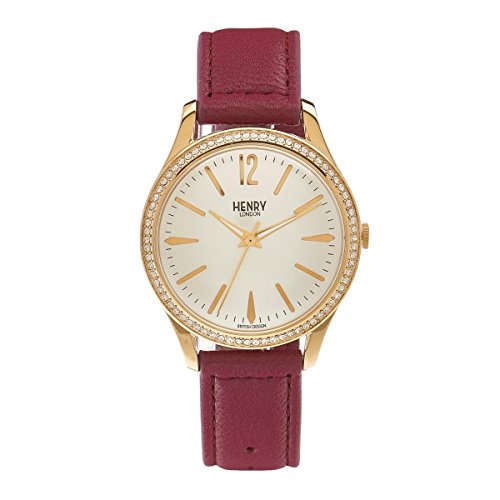 Henry London Holborn Analog Quarz Unisex-Armbanduhr Leder Hl39 - Ss-0068