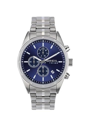 Breil Orologio Uomo Captain Quadrante Mono-Colore Blu Movimento Quarzo E Bracciale Acciaio Argento Ew0692
