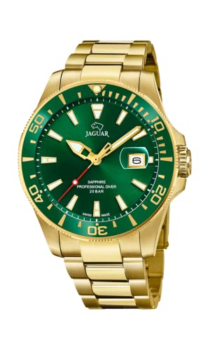 Jaguar Orologio Modello J877 / 2 Della Collezione Executive, Cassa Verde Da 43,5 Mm Con Cinturino In Acciaio Placcato Per Uomo J877/2