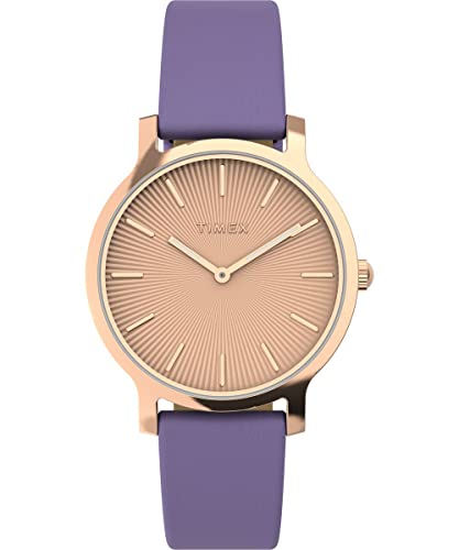 Timex Orologio Da Donna Transcend 34Mm - Cinturino Viola Quadrante Oro Rosa Cassa Tono Oro Rosa, Viola