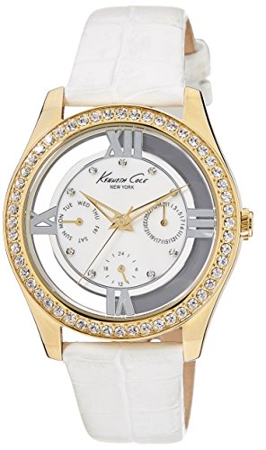 Kenneth Cole Orologio Multifunzione Al Quarzo Donna Con Cinturino In Pelle Ikc2793_Dorado