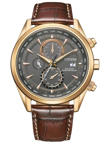 Citizen Cronografo Solare Da Uomo Eco-Drive Con Cinturino In Vera Pelle E Calendario Eterno, At8263-10H, Cinghia