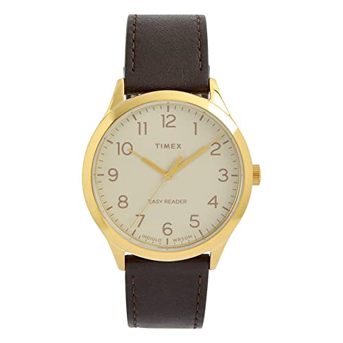 Timex Lettore Facile | Quadrante Bianco | Cinturino In Pelle Marrone Tw2V28100