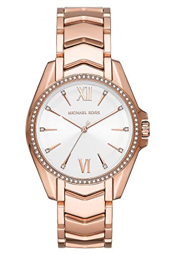 Michael Kors Orologio Da Donna Whitney, Movimento A Tre Lancette, Cassa In Acciaio Inossidabile Oro Rosa Da 38 Mm Con Bracciale In Acciaio Inossidabil