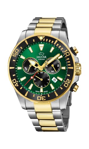 Jaguar Orologio Modello J862/3 Della Collezione Executive, Cassa 43,5 Mm, Verde Con Cinturino In Acciaio Bicolore Da Uomo