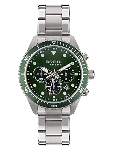 Breil, Collezione Sail, Orologio Uomo, Cronografo In Acciaio Verde, Movimento Pe 902, Indici E Sfere Con White Luminous, Chiusura Con Pulsanti E Ferma