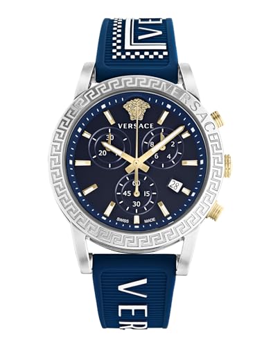 Versace Orologio Analogico Al Quarzo Unisex-Adulto Con Cinturino In Silicone Vekb00222