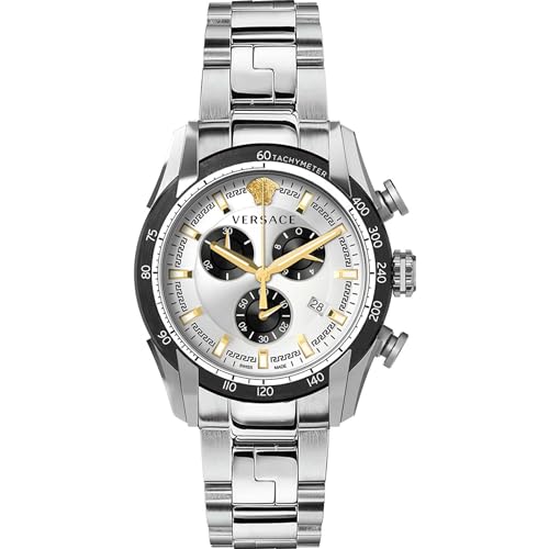 Versace Orologio Analogico Al Quarzo Uomo Con Cinturino In Acciaio Inox Ve2I00321